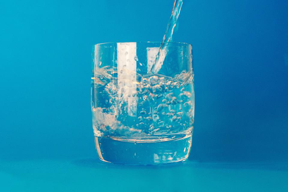 Water being poured into a glass