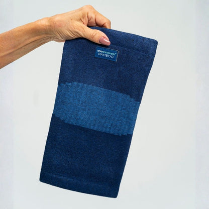 Navy bamboo knee sleeve, detail view