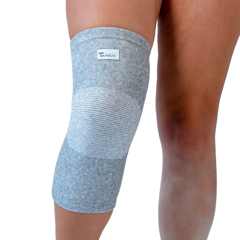 Premium bamboo knee sleeve, front view